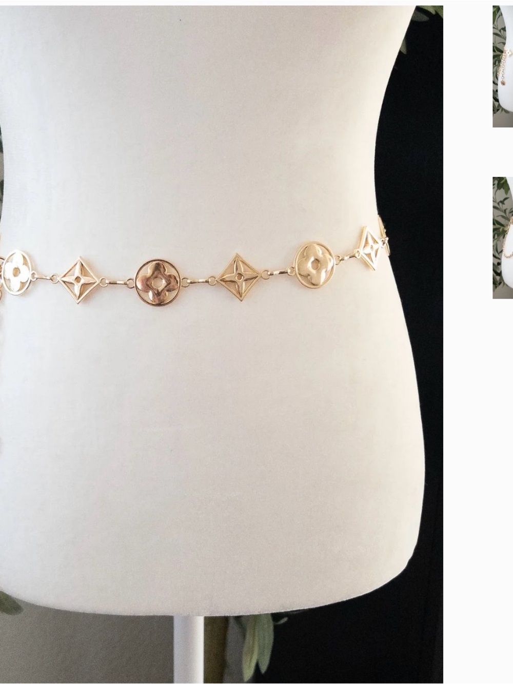 Gold CHANEL STAINLESS STEEL NEVER DUL Motif Chain Waist Belt - Women's Accessory